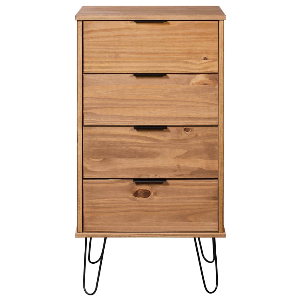 Drawer Cabinet Gray Solid Pine Wood H3030