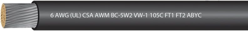 6 AWG Marine Grade Tinned Copper Boat Battery Cable 600 Volts Red 25 Feet Pack of 2 N17724