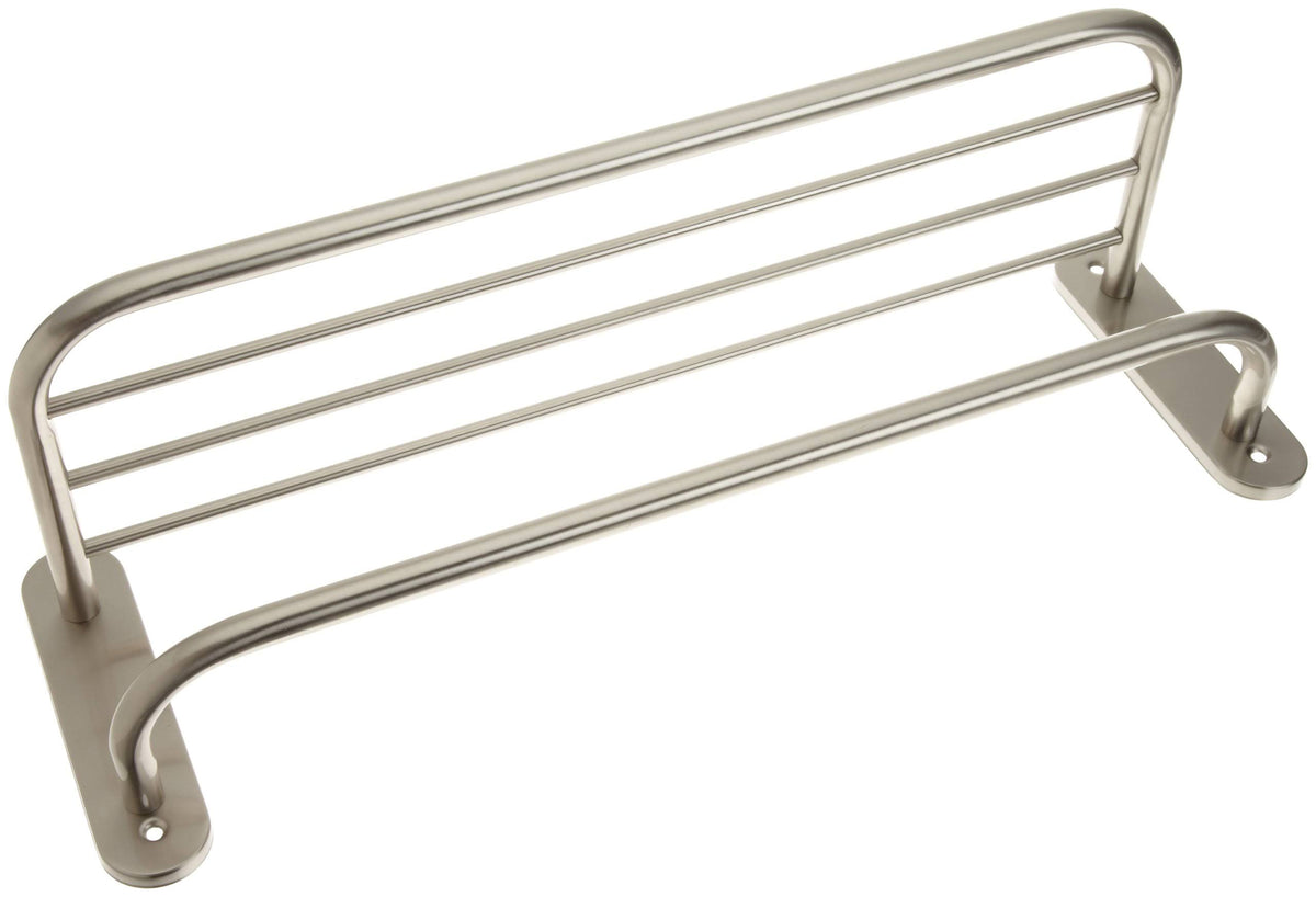 Satin Nickel Commercial Bath Accessory 24-Inch Jumbo Towel Shelf with Single Bar P8360