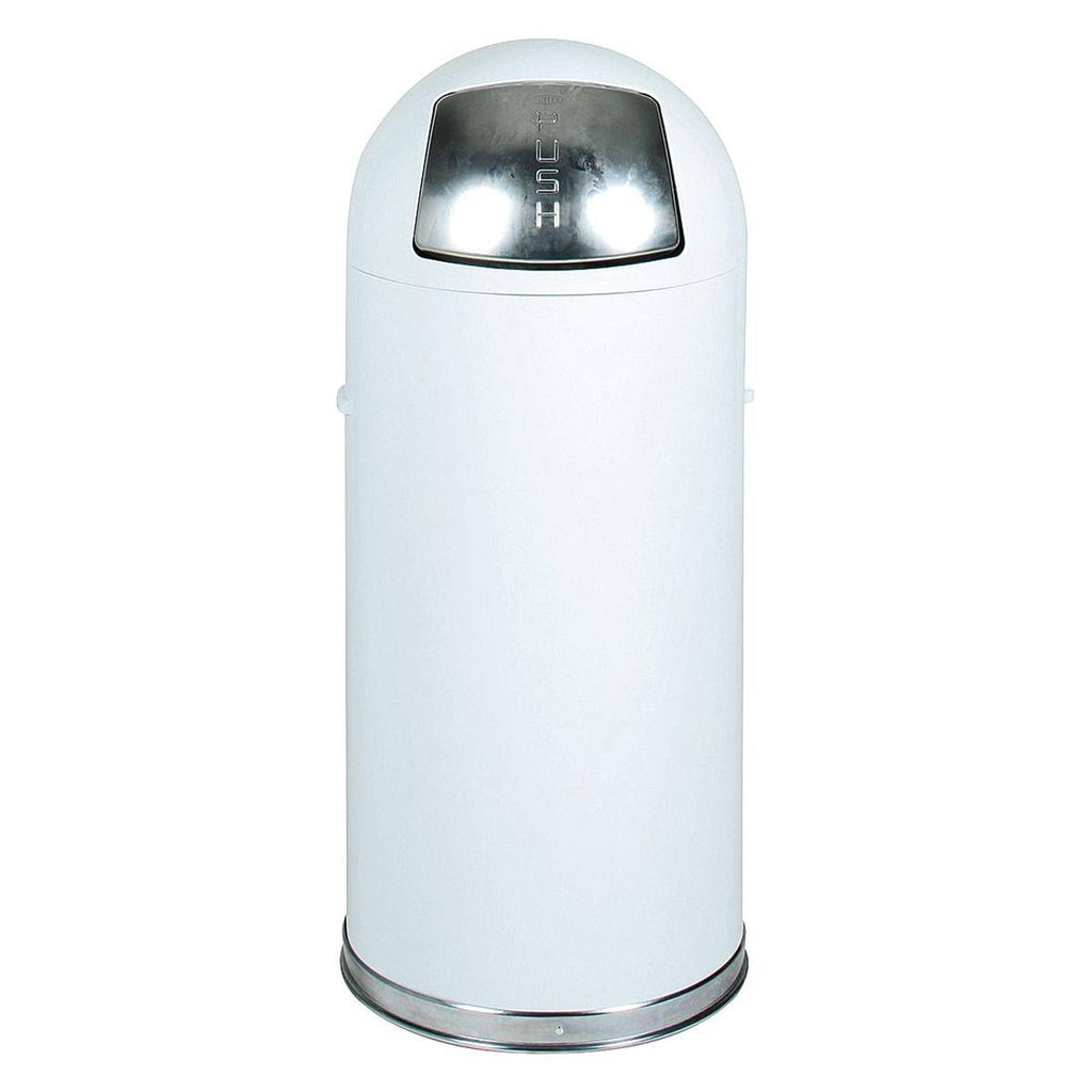 White Steel Fire-Resistant Dome Receptacle, 15gal T31906