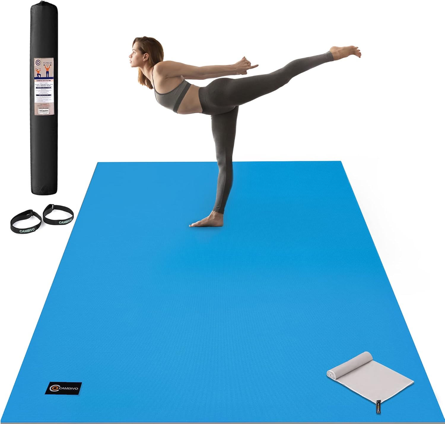 Large Non Slip Yoga Mat 6'x 4'x 8 mm N13936