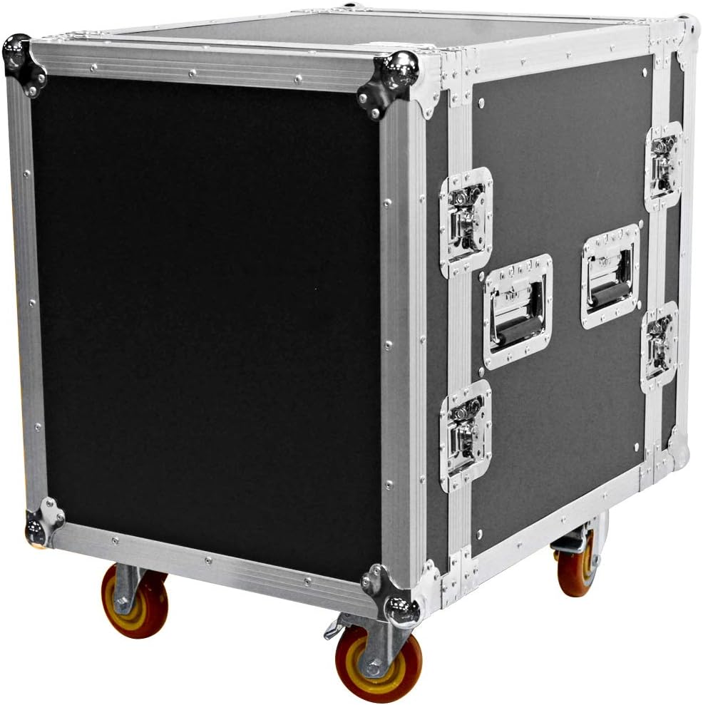 Heavy Duty 12 Space ATA Rack Case with 4 Inch Casters P454109