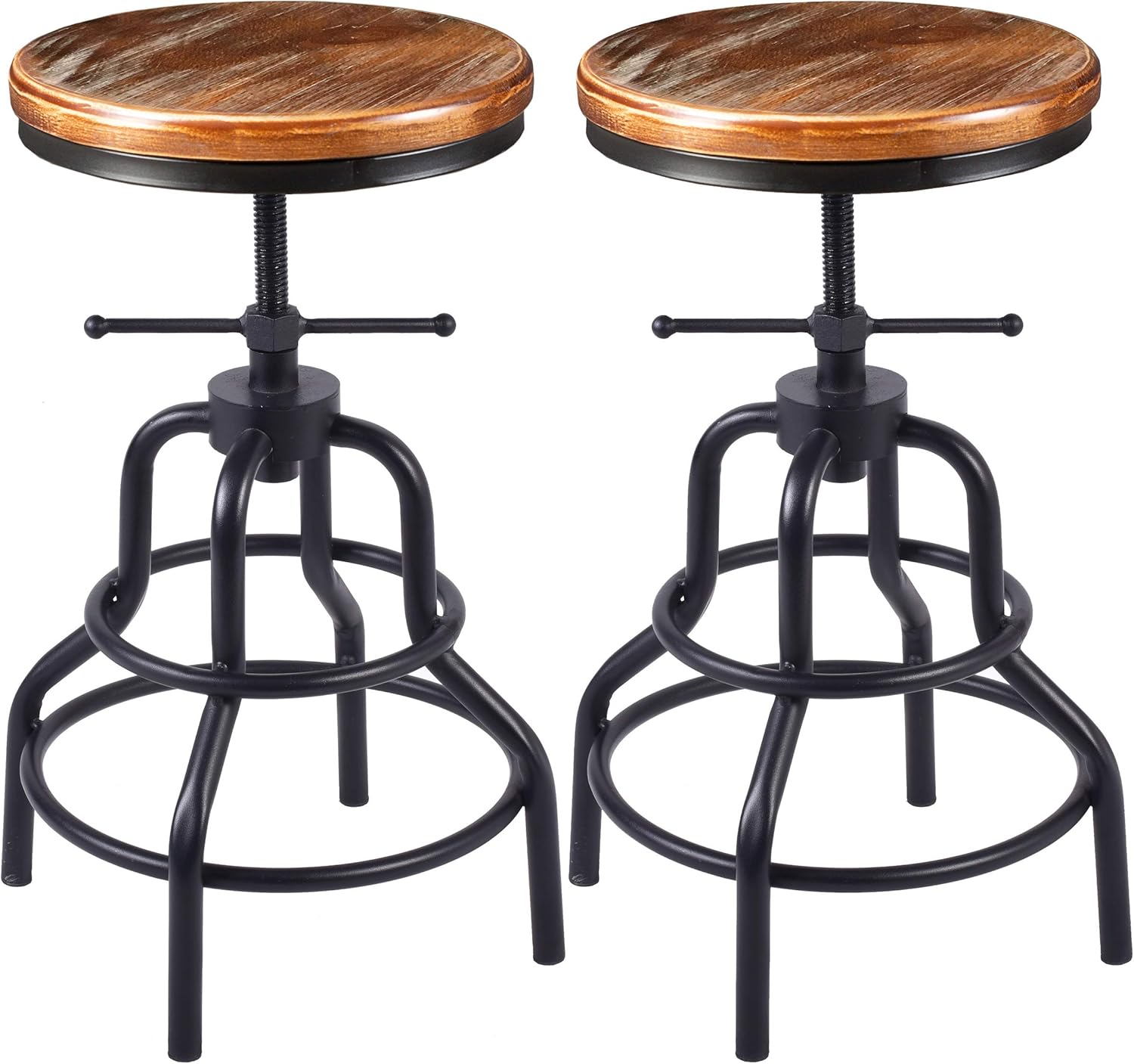 Rustic Swivel Bar Stool Set of 2 R6494