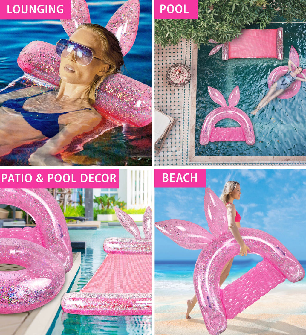 Pink Bunny Pool Floats Set Of 3 Pack G589364