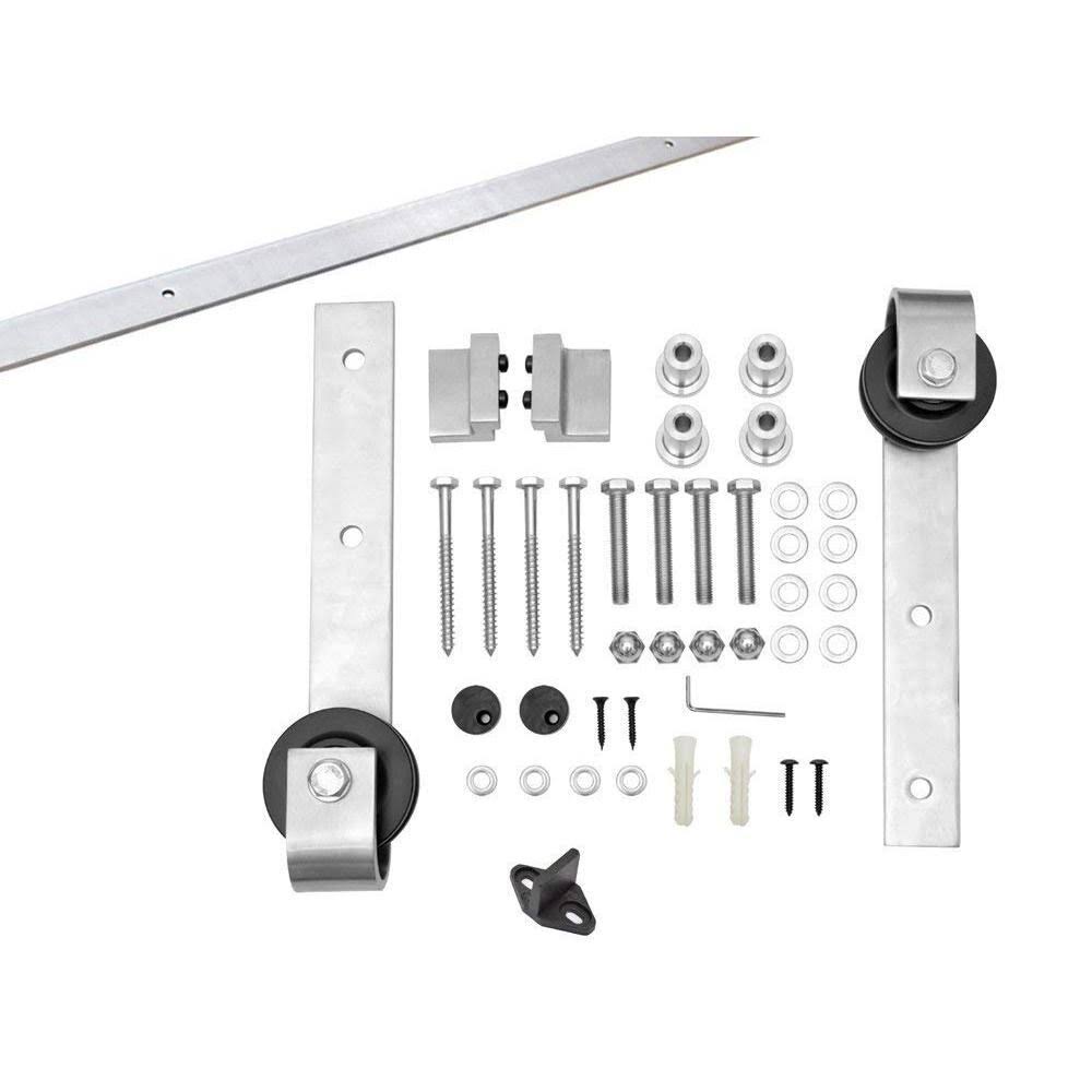 White Knotty Pine Wood Interior Sliding Barn Door with Hardware Kit Y686