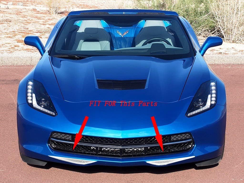 Carbon Fiber Look Cover Trims Front Bumper Bottom Corner for 2014 2015 2016 2017 2018 Chevrolet Corvette C7 P919