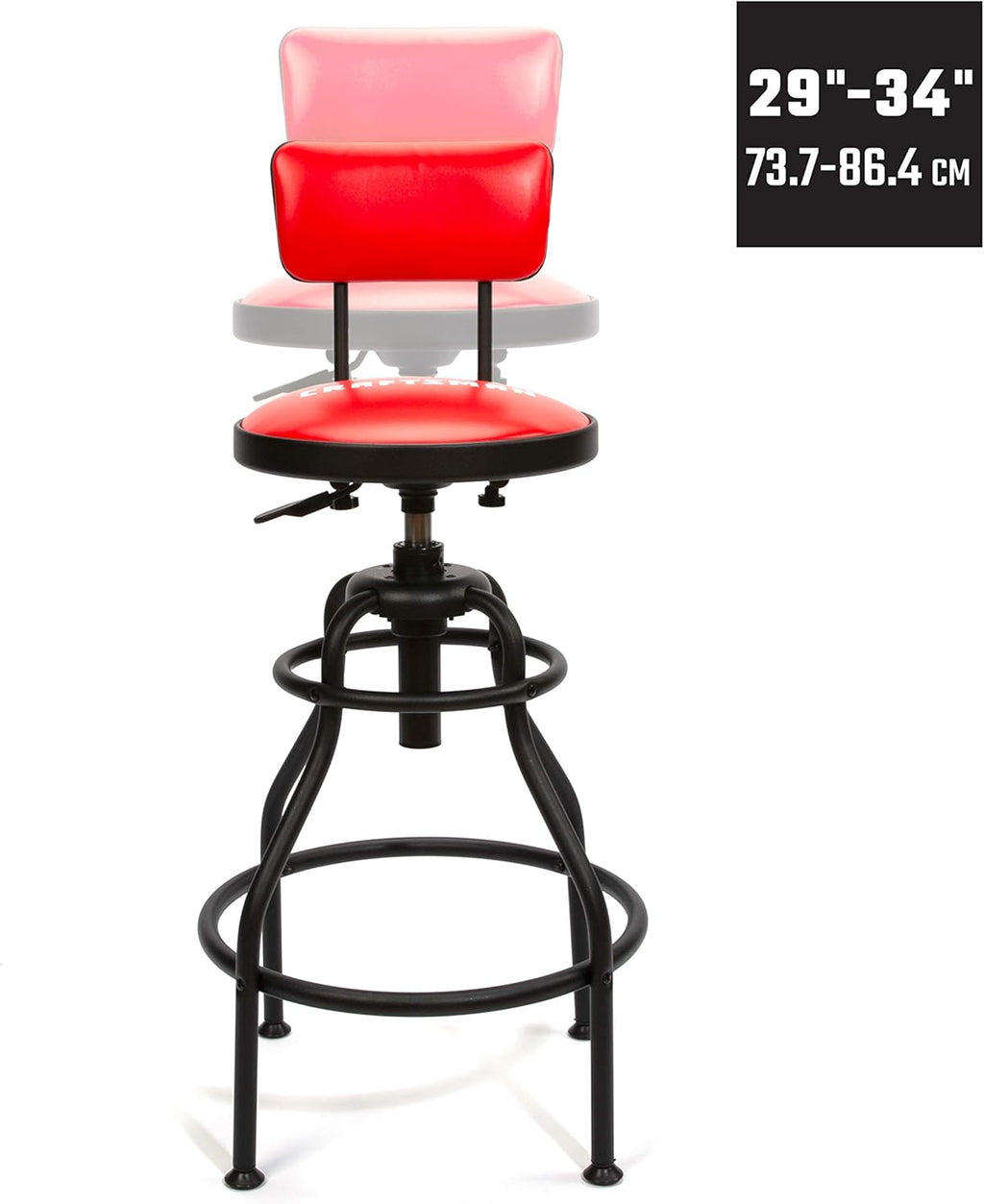 Adjustable Height Work Shop Stool with Padded Vinyl Seat Z9370