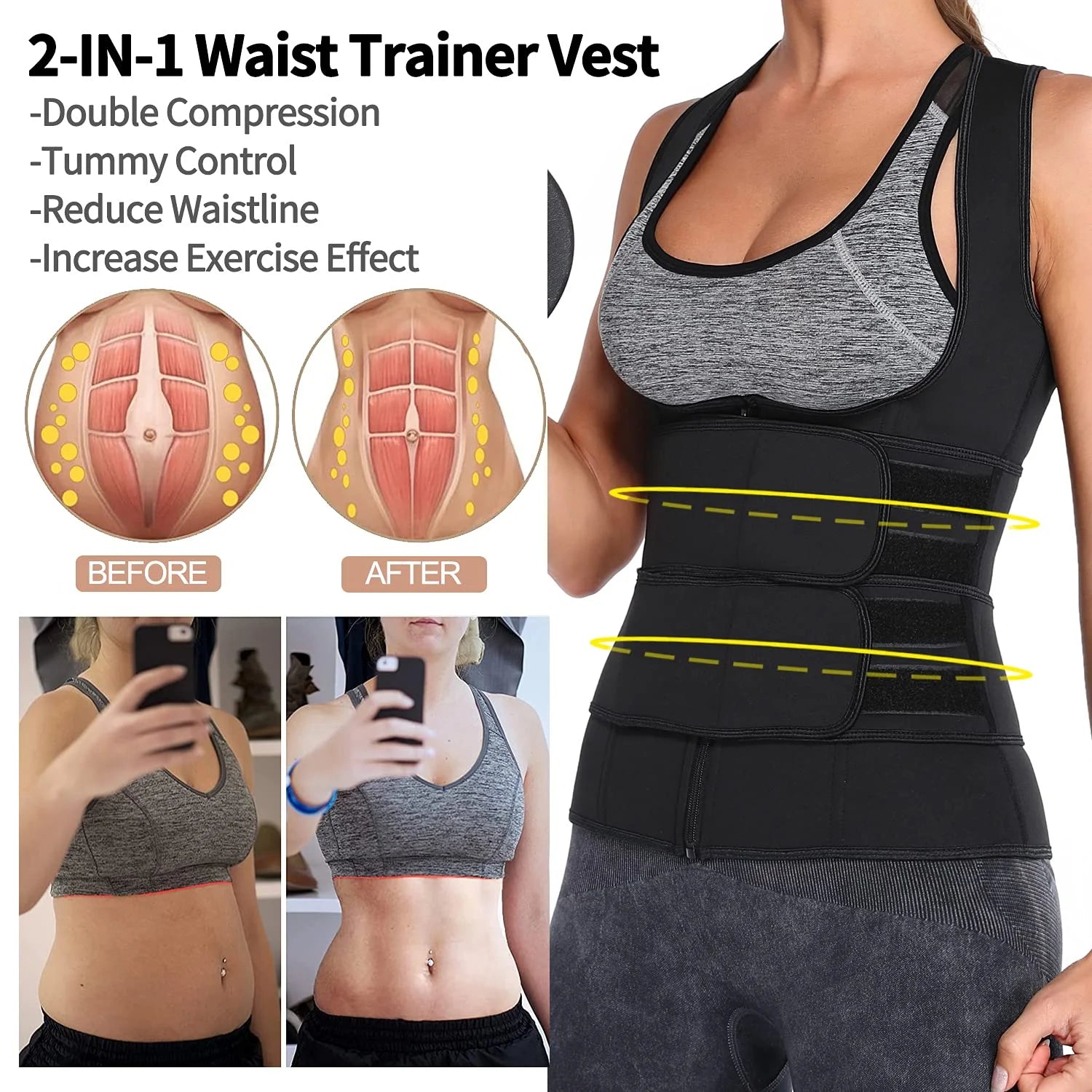 Neoprene Waist Trainer Vest D386407