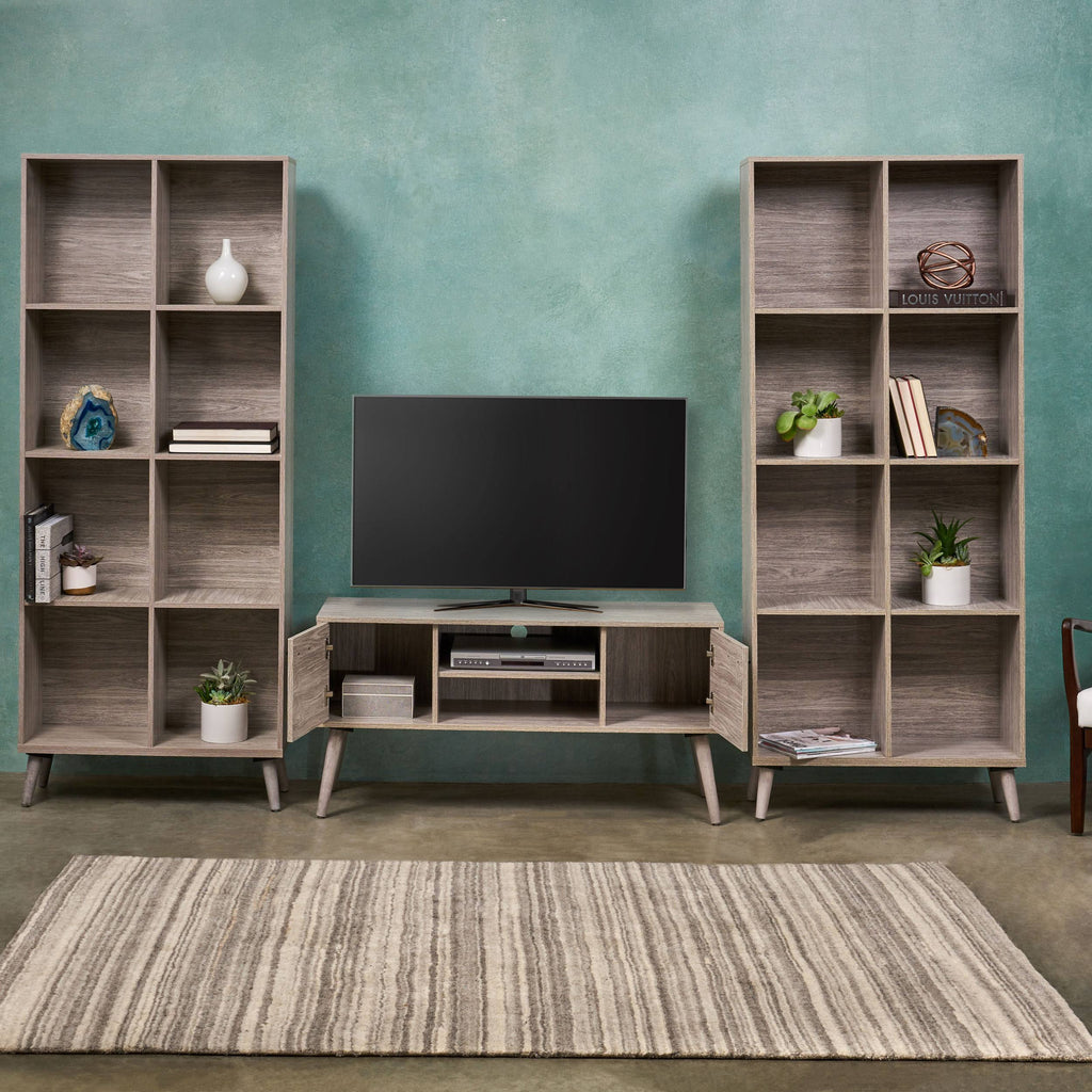 Mid Century Modern 2 Bookcases TV Stand K78454