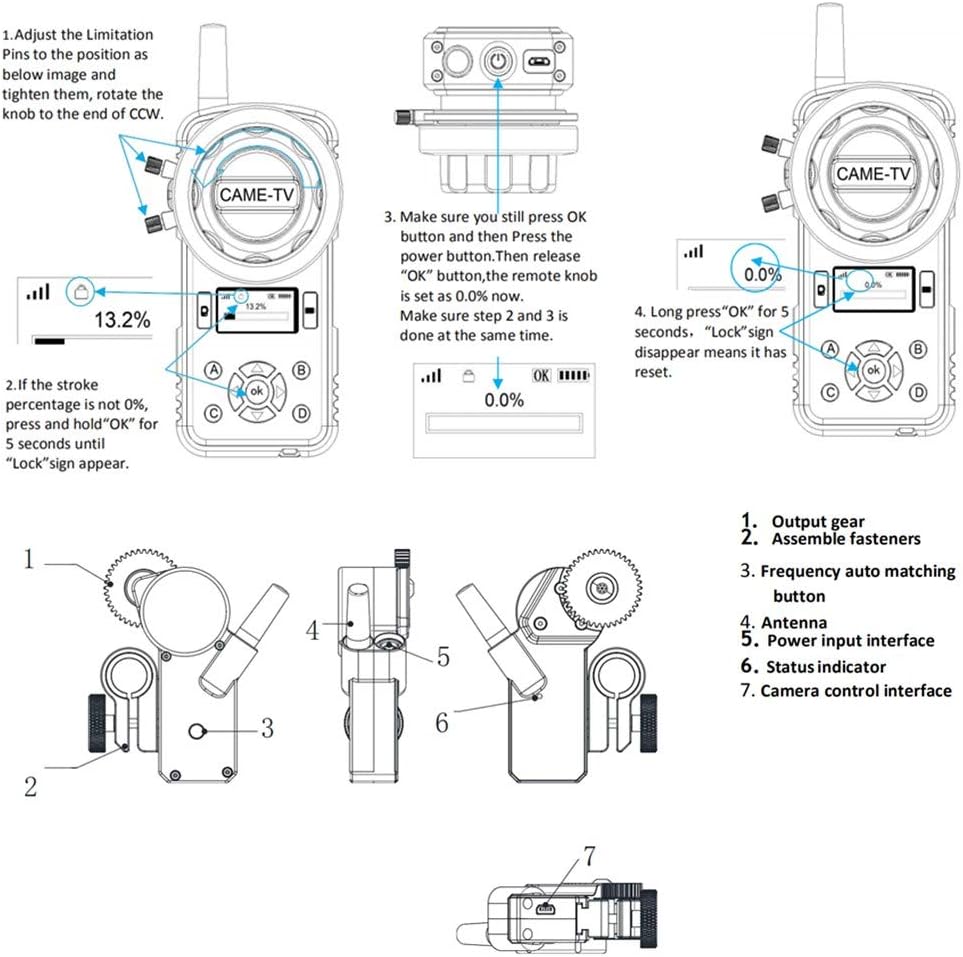 Wireless Follow Focus Kit 2.4G 328ft Control System J933750