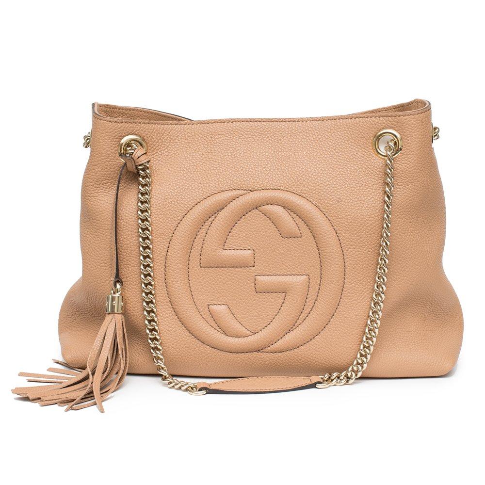 Camel Pebbled Leather Shoulder Hand Bag V12026