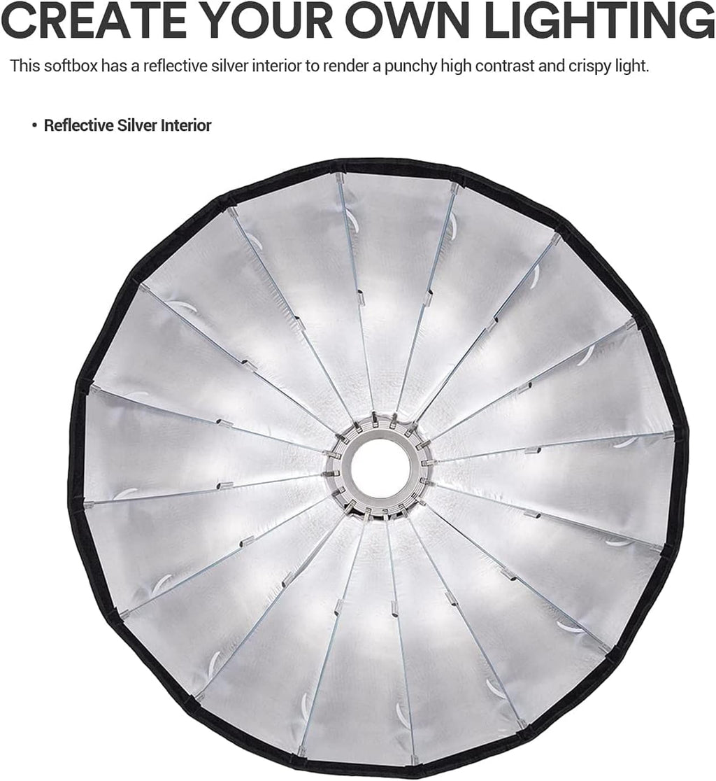 35.5 Inch Parabolic Softbox with Front & Inner Diffuser and Carrying Bag B52444