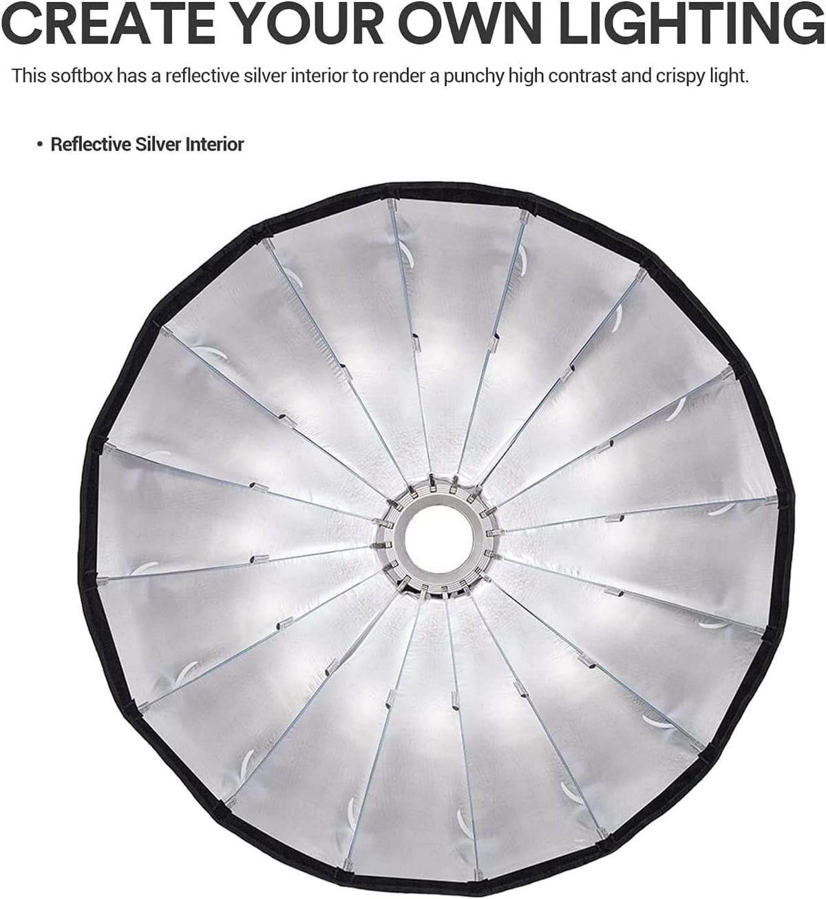 35.5 Inch Parabolic Softbox with Front & Inner Diffuser and Carrying Bag B52444