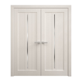 Solid French Double Doors 36 x 80 inches Painted White Oak Wood N957208