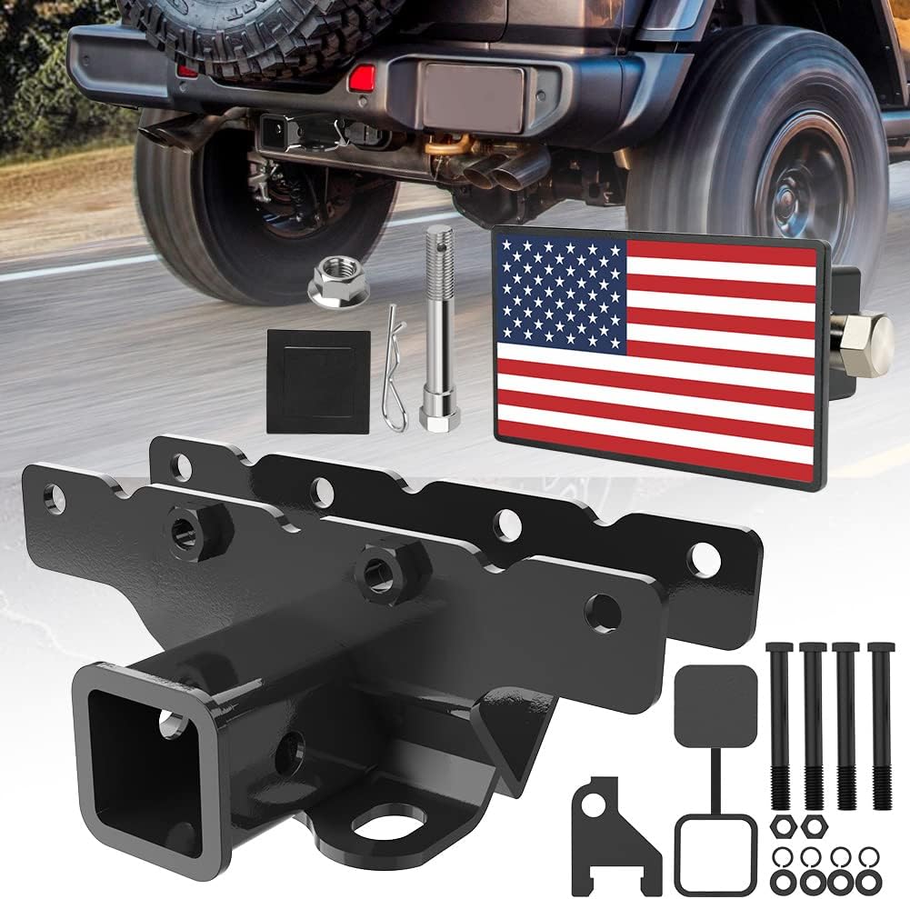 2" Trailer Hitch Receiver and Hitch Cover Kit with Hardware Pack of 2 P688