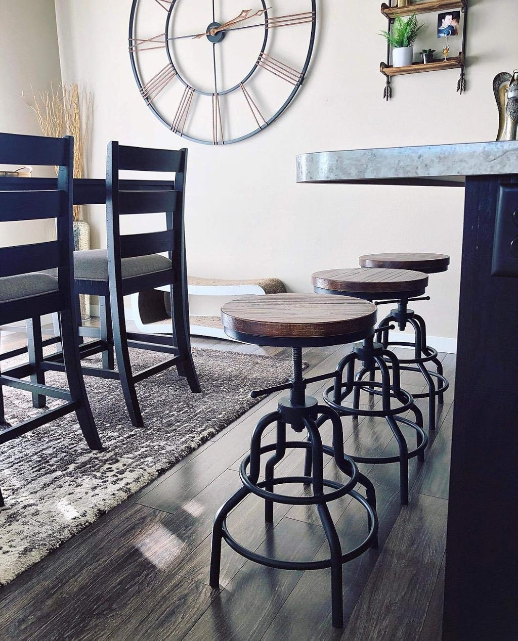 Rustic Swivel Bar Stool Set of 2 R6494