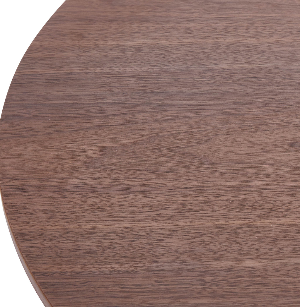 Mid-Century Round Wood Table in Brown/Dark Walnut Q664