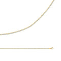 Solid 14k Yellow White Gold Necklace Flat Links Pave Two Tone Thin, 1.5 mm - 16 inch O786228