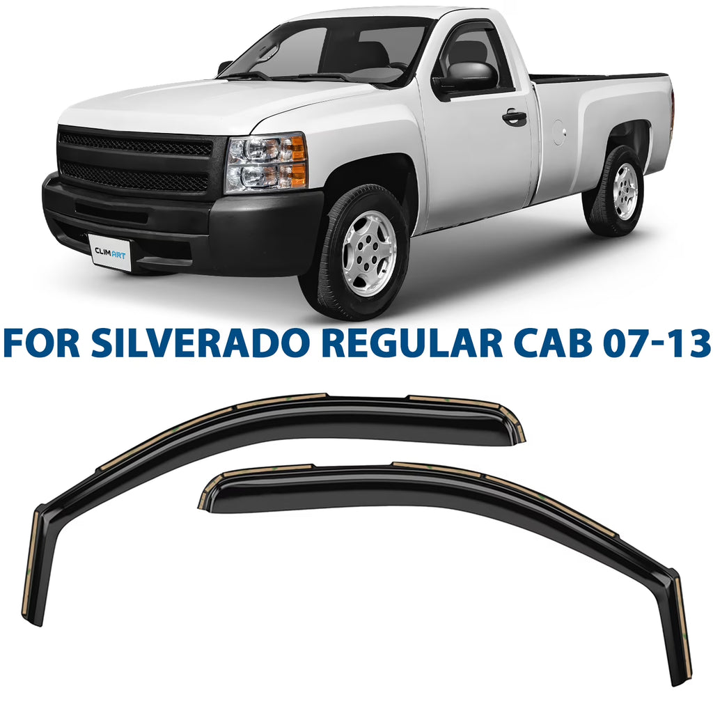 2pcs In-Channel Rain Guards for Chevrolet Silverado 1500 Regular Cab E879