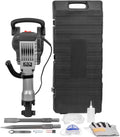 3600W Heavy Duty Electric Demolition Jack Hammer Concrete Breaker with Chisel & Point Chisel Bit Hand Gloves Case B449694