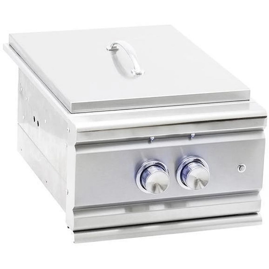 Built-In Propane Gas Power Burner with Wok Ring and Stainless Steel Lid D628