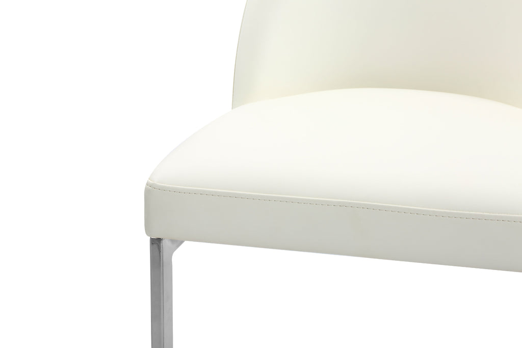 Cream PU Leather Counter Stool with Chrome Plated Base Z86455