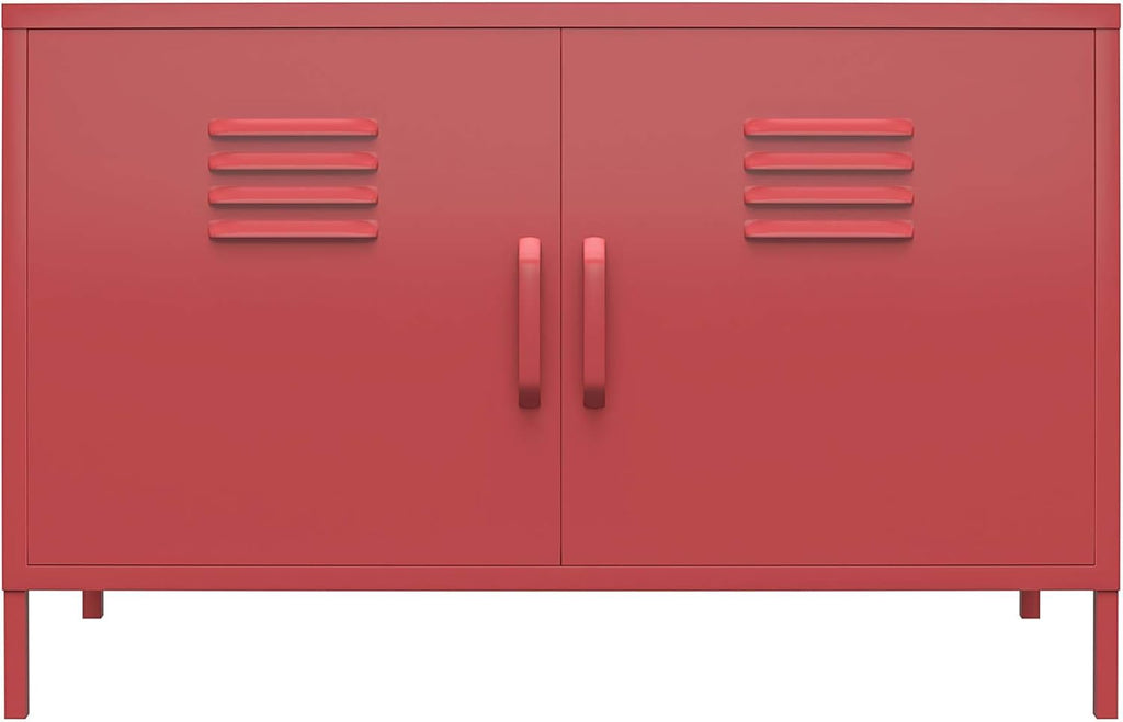 Olive Green 2 Door Metal Locker Accent Cabinet V242
