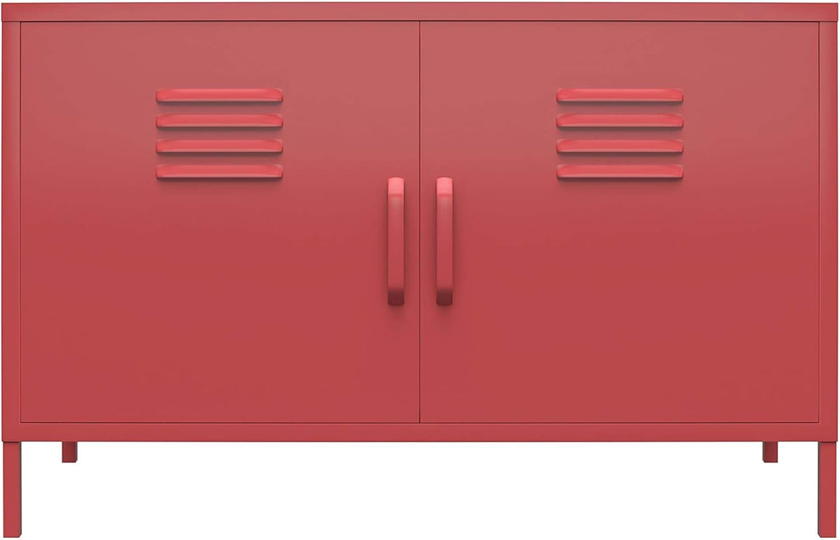 Olive Green 2 Door Metal Locker Accent Cabinet V242