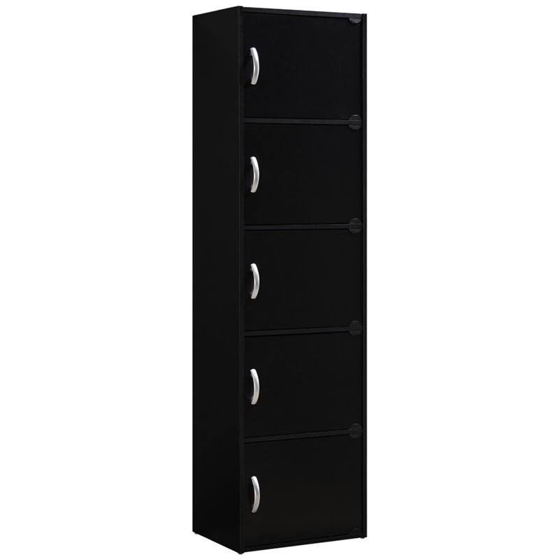 5 Shelf 5 Door Bookcase in Black M40985
