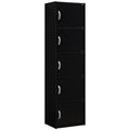 5 Shelf 5 Door Bookcase in Black M40985