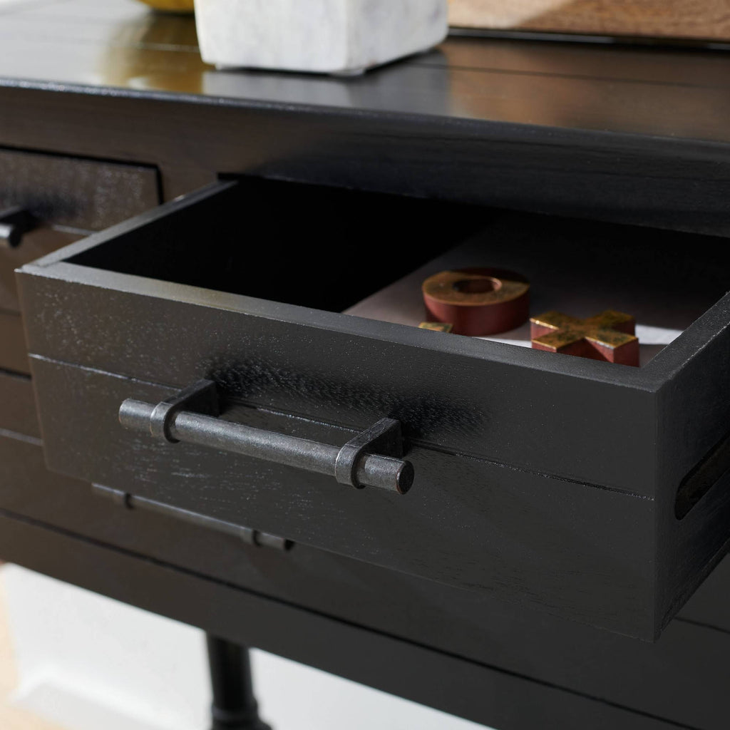 Black 3 Drawer Console Table X29384