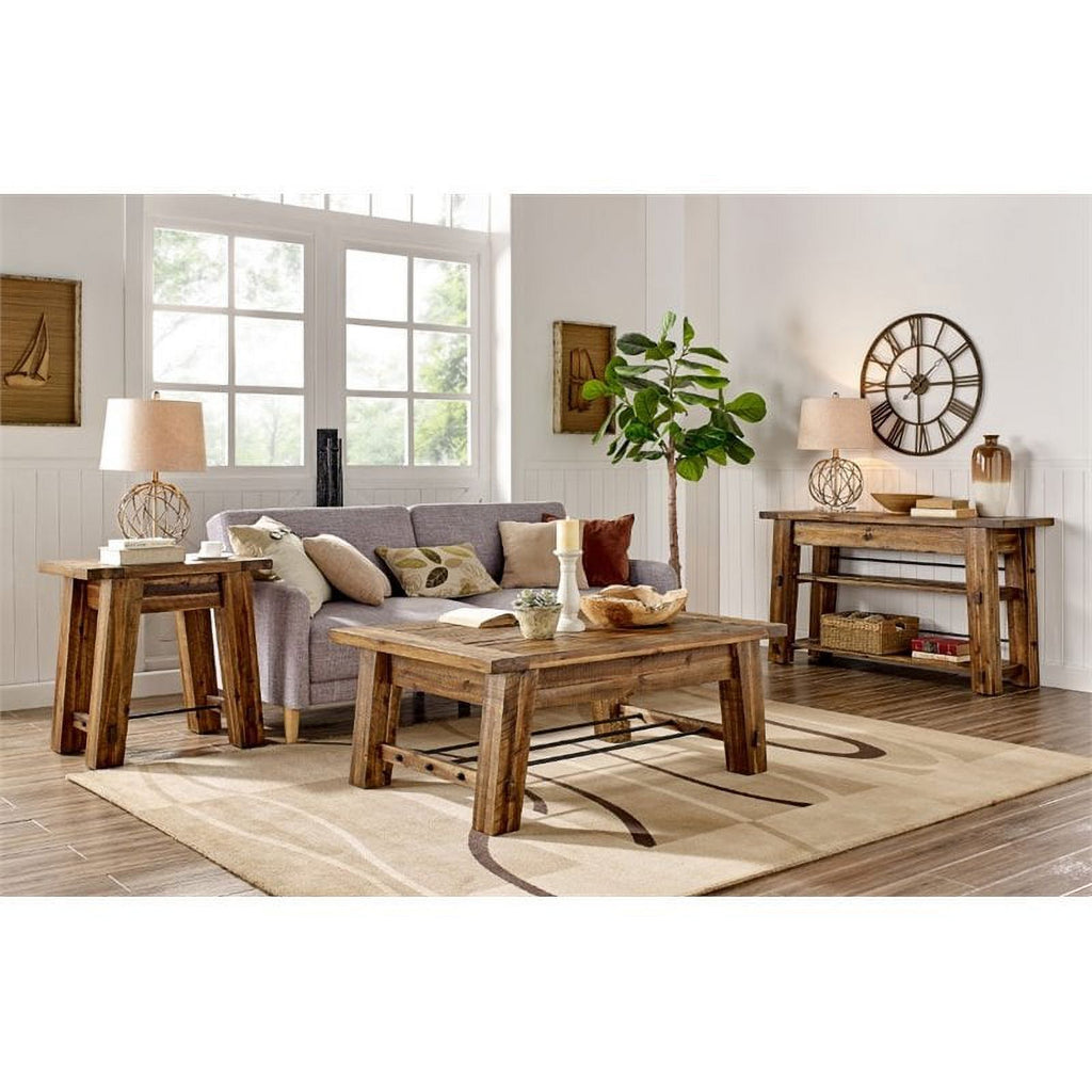 Industrial Wood End Table O53240
