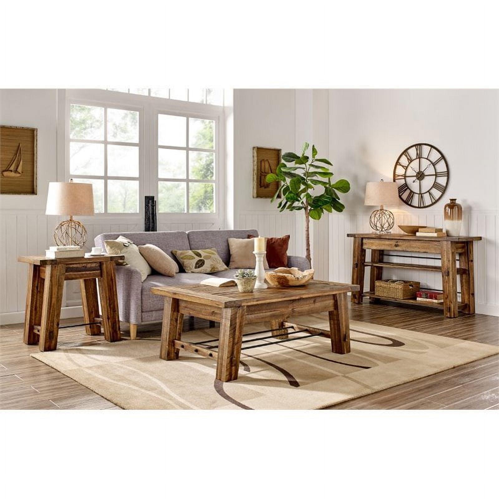 Industrial Wood End Table O53240