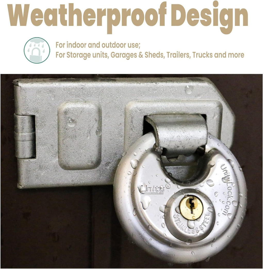 Stainless Steel Disc Padlock, Same Key Open, 2-3/4"(70mm) (50) U37393