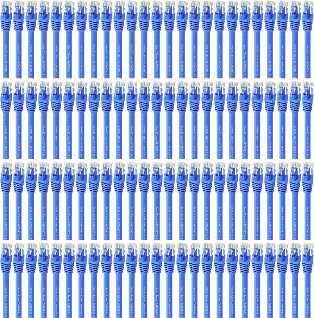 Cat6 Ethernet Cable 1 ft (100-Pack) Blue L791