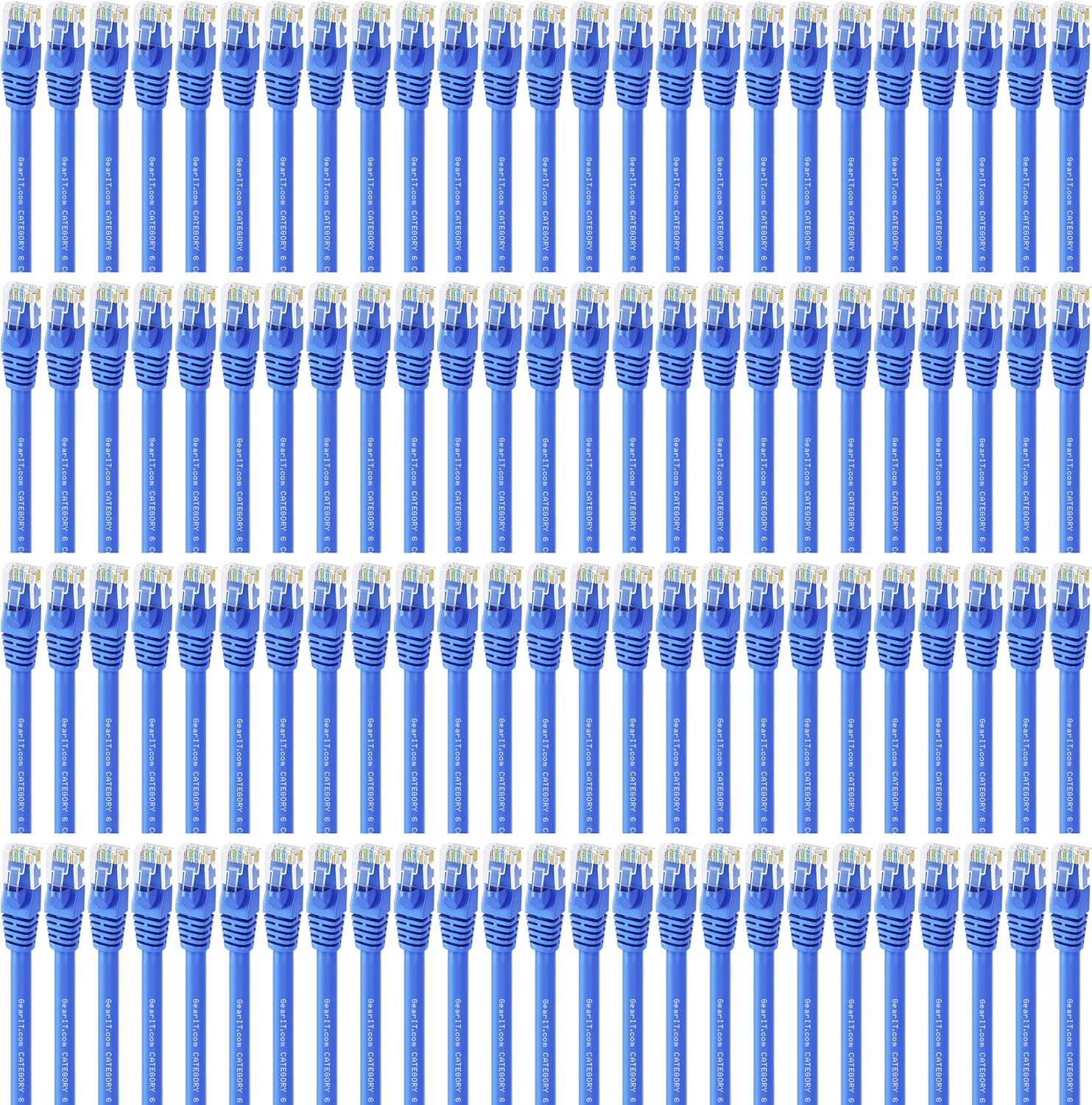 Cat6 Ethernet Cable 1 ft (100-Pack) Blue L791