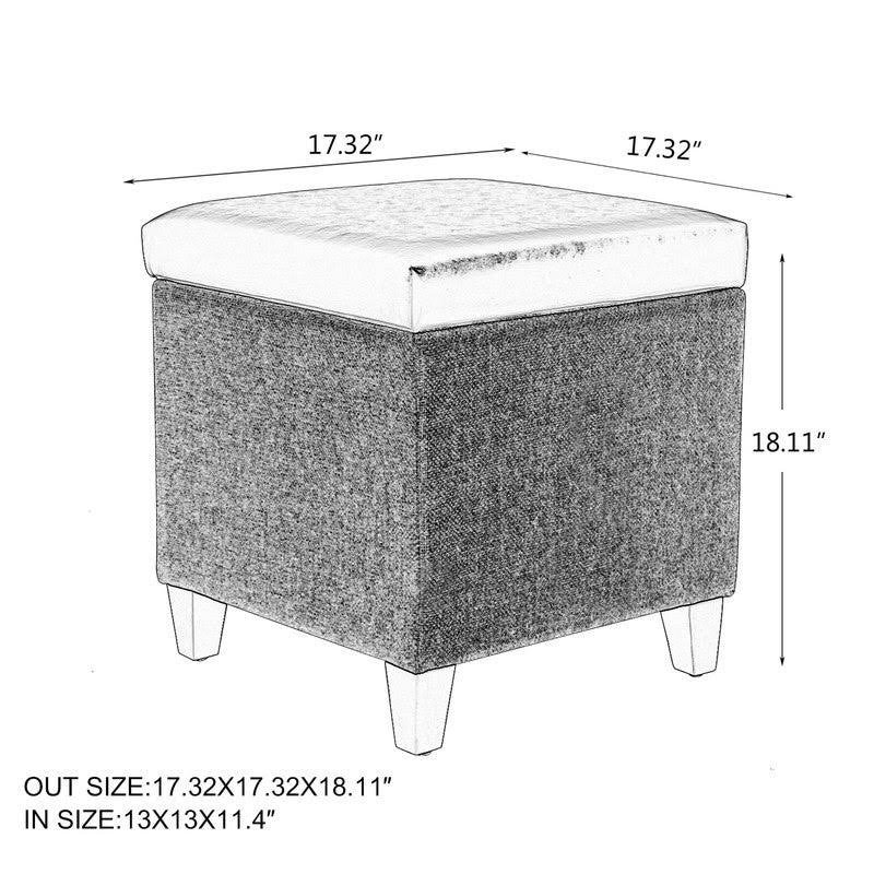 Storage Ottoman Footstool (Brown/Tan) A9157