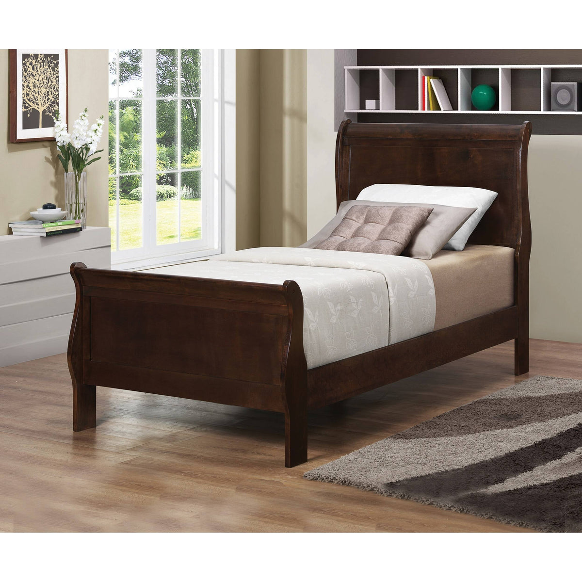 Queen Cappuccino Sleigh Bed V659299