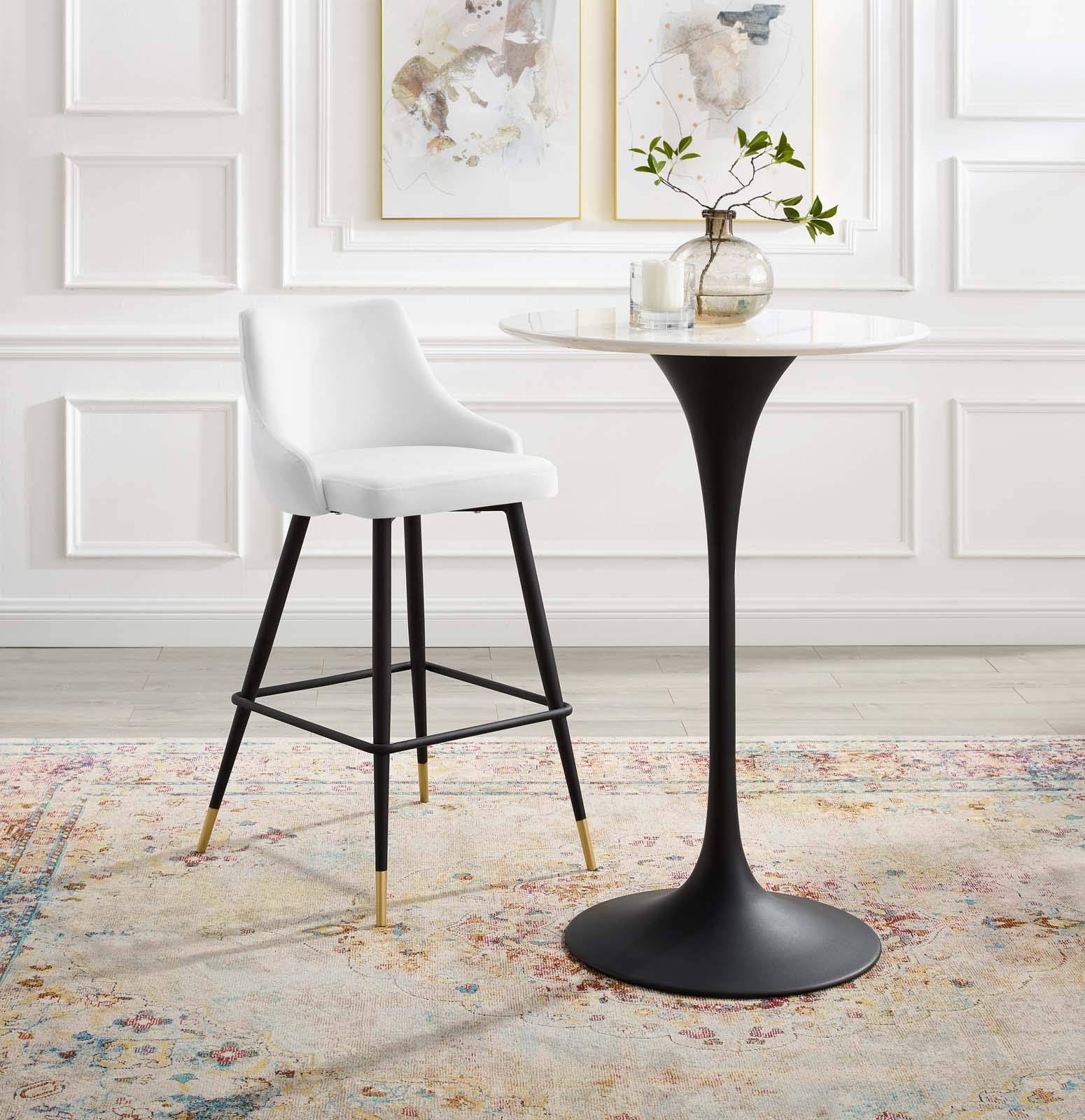 White Performance Velvet Bar Stool C16821