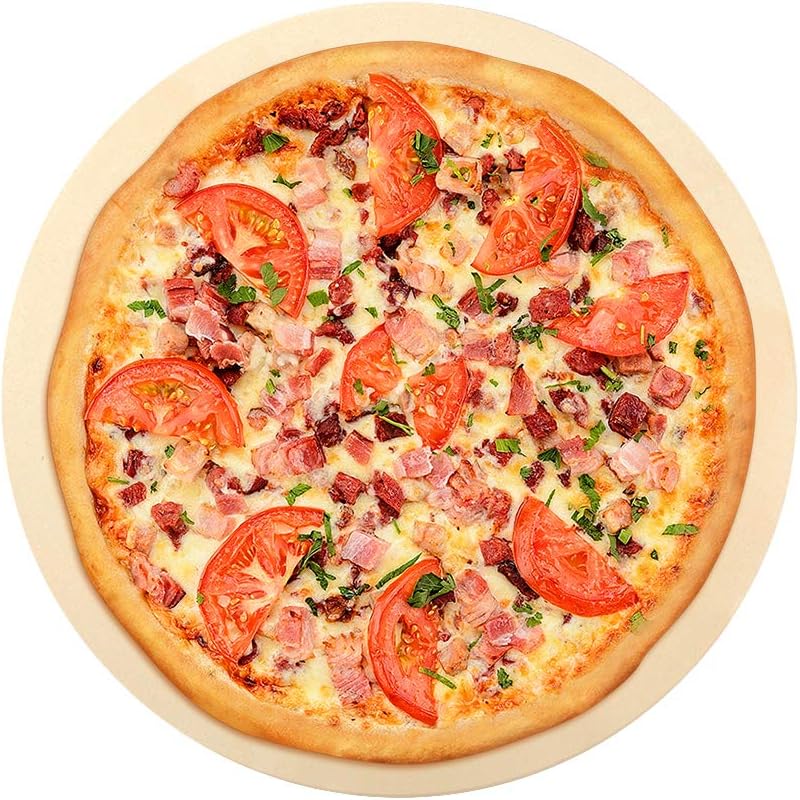 15 Round Ceramic Pizza Stone for Grill and Oven W599