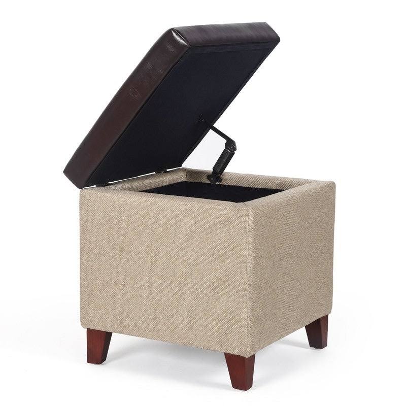 Storage Ottoman Footstool (Brown/Tan) A9157