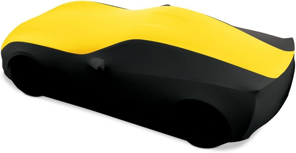 Yellow/Black Stretch Satin Indoor Car Cover K947273