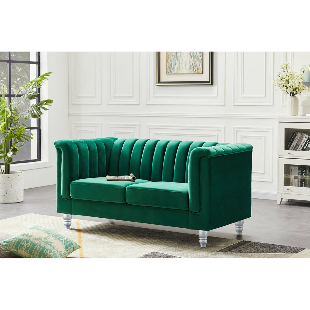 Green Velvet Loveseat O9413