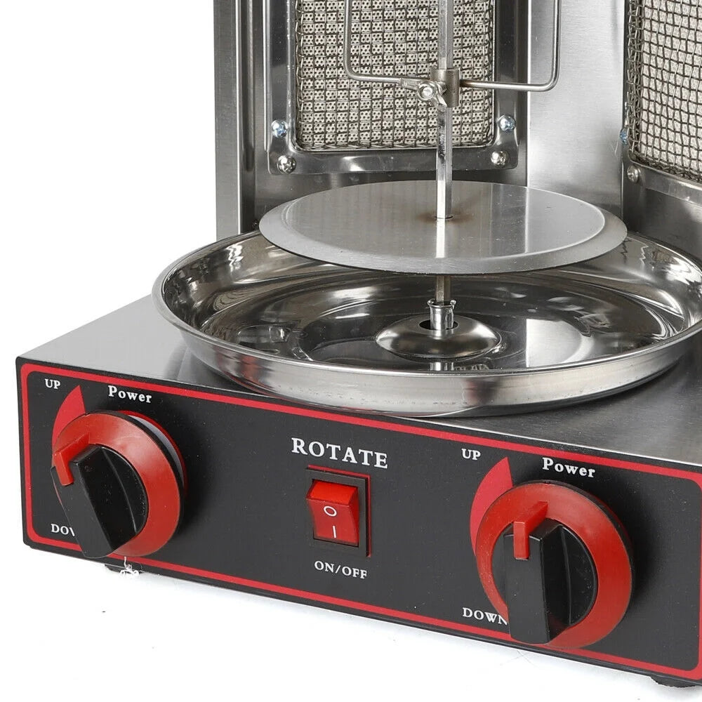 110V Gas Vertical Spinning Doner Kebab Grill Machine Broiler Shawarma Machine C8180