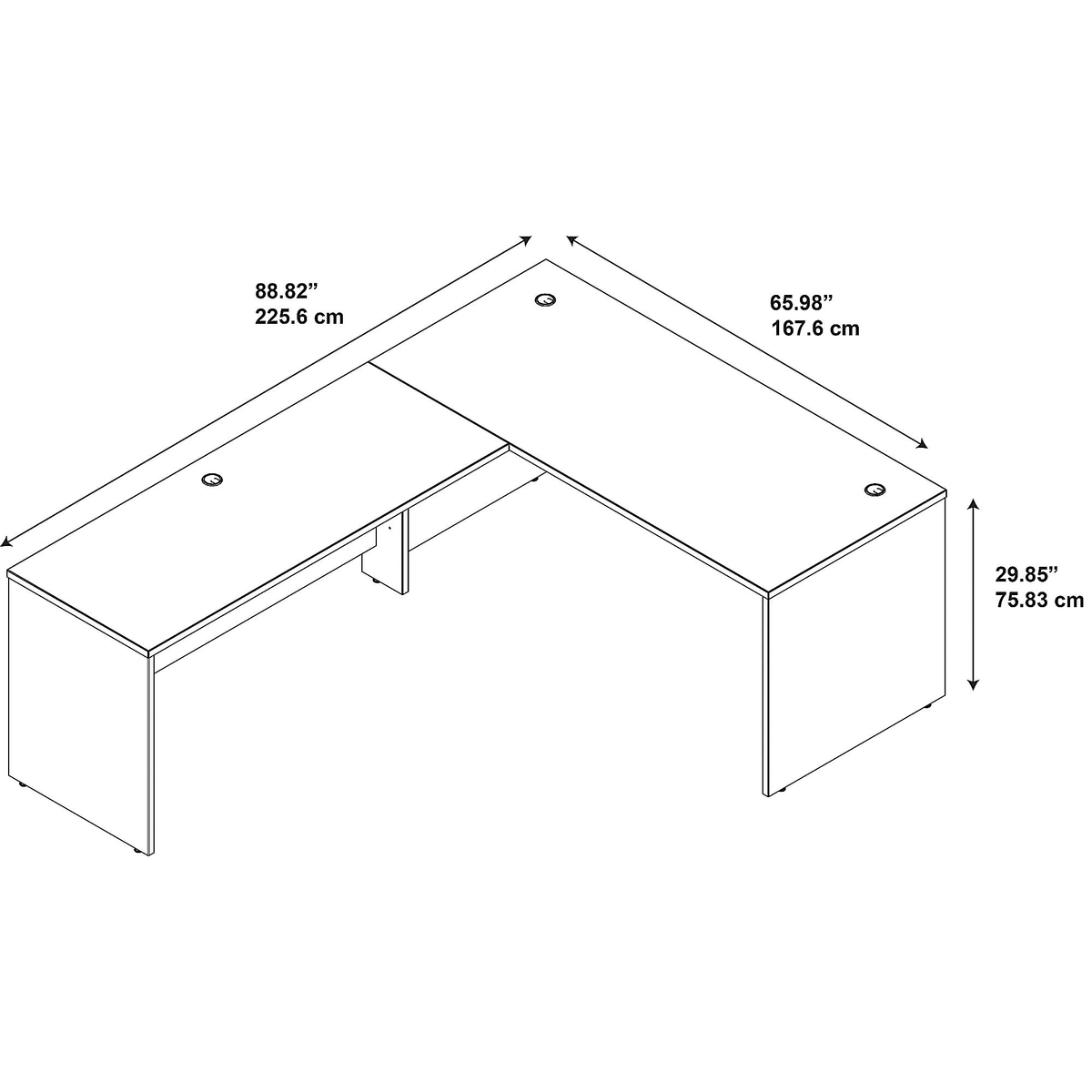 Mocha Cherry Desk Shell with Return U847513