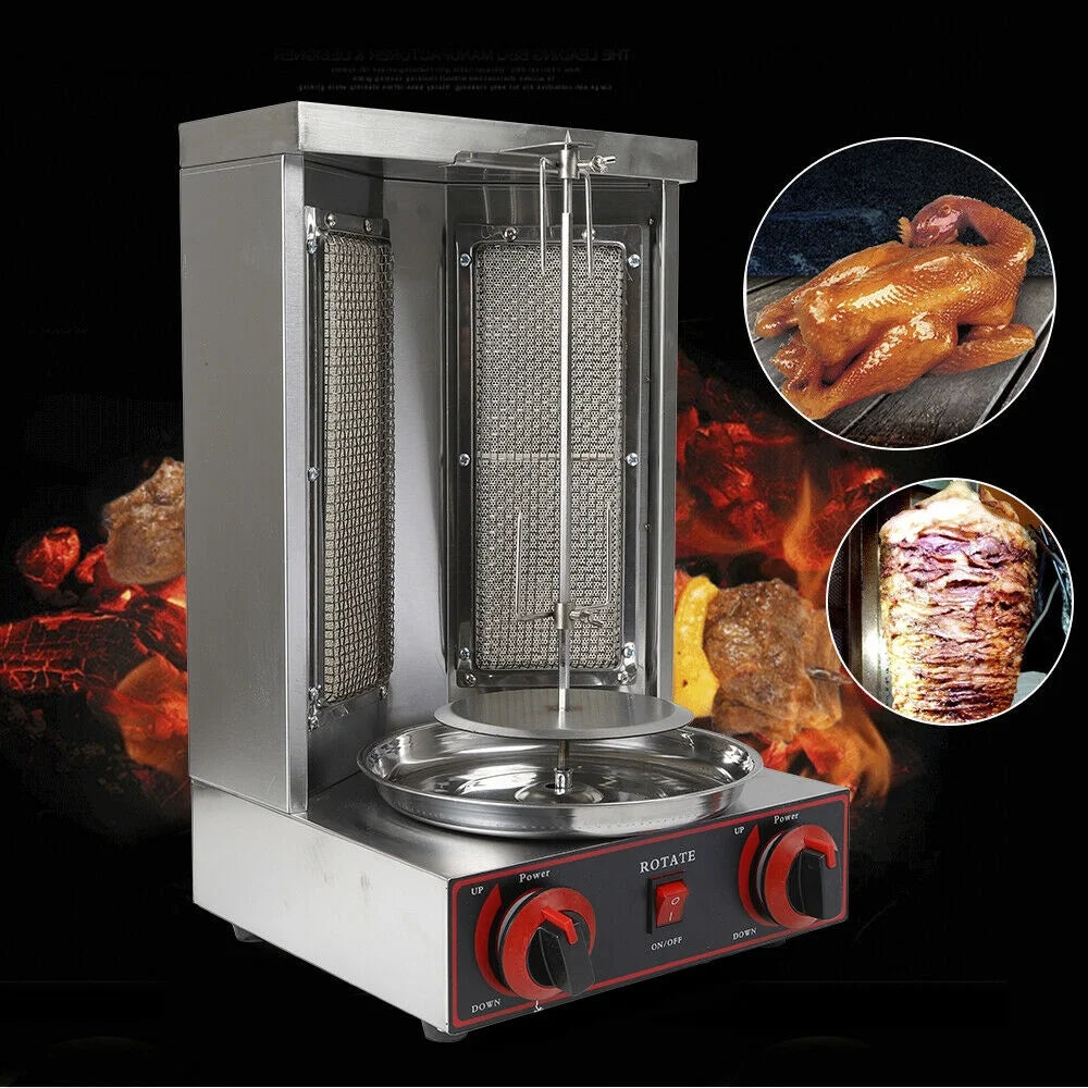 110V Gas Vertical Spinning Doner Kebab Grill Machine Broiler Shawarma Machine C8180