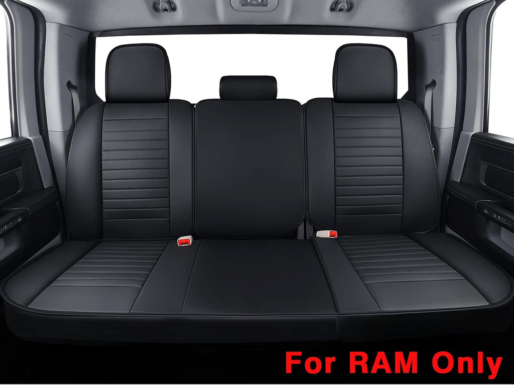 Black Waterproof Faux Leather Seat Covers Full Set X9515
