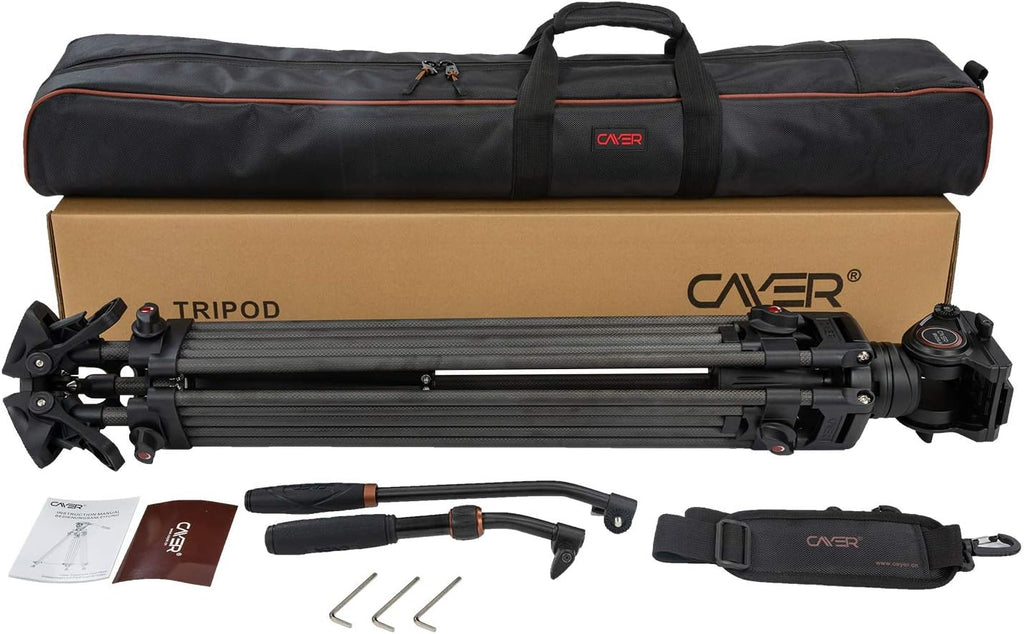 Carbon Fiber Video Tripod System with Fluid Drag Head E31285