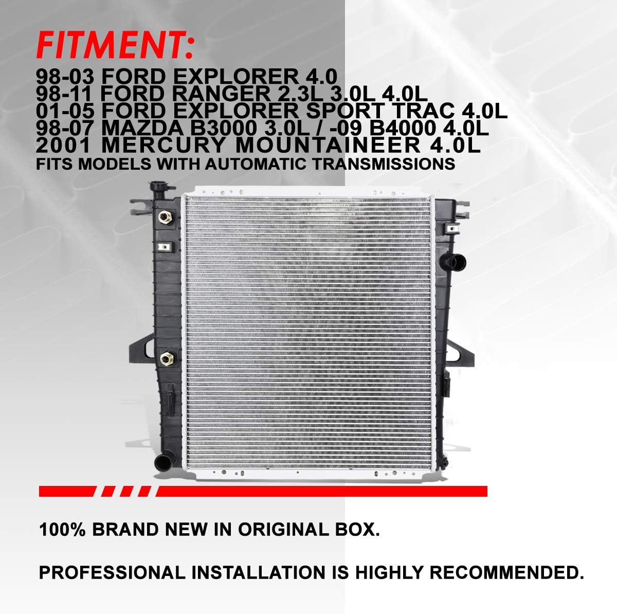 1-Row Cooling Radiator Aluminum Core R3977