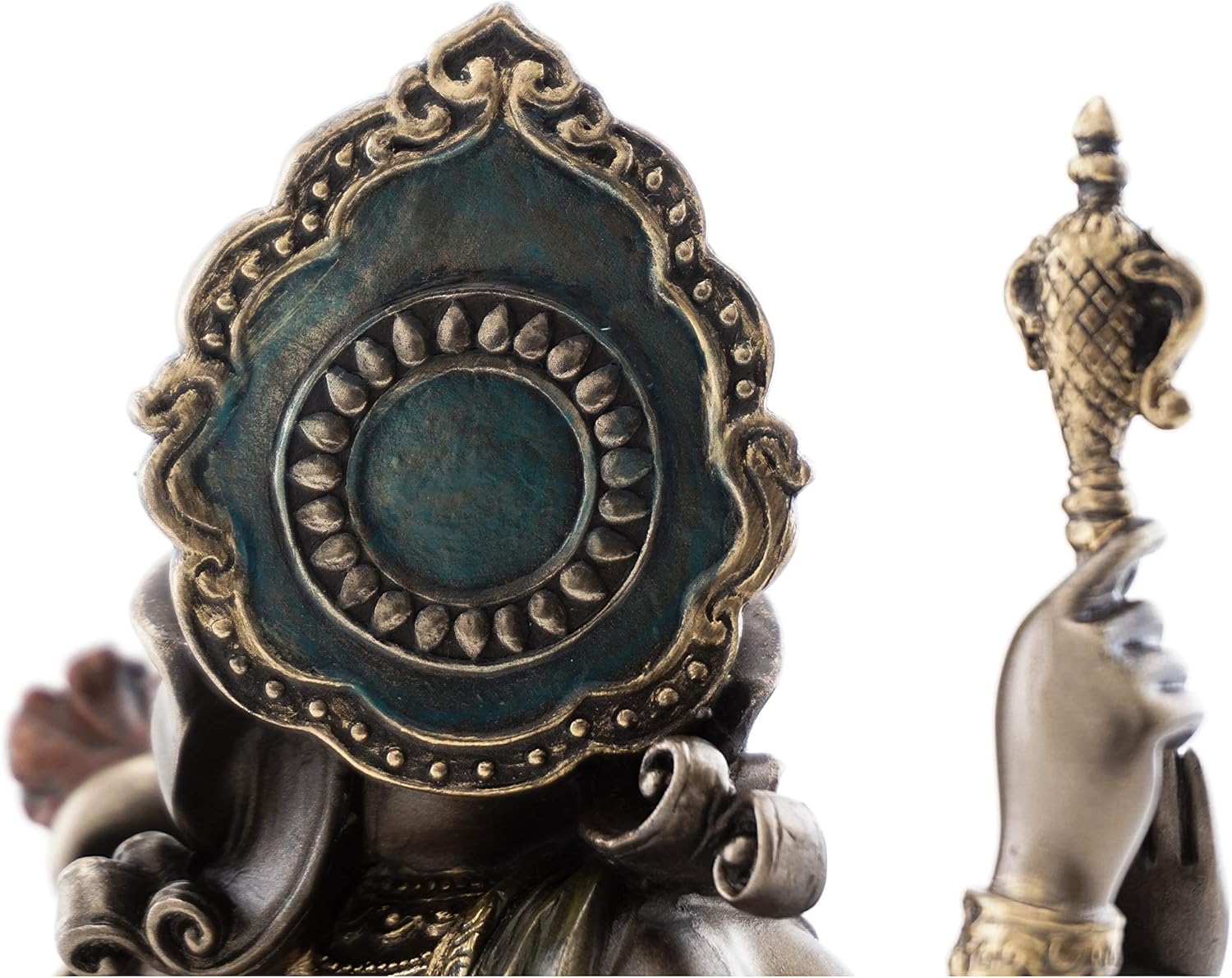 Dancing Ganesh on Lotus Pedestal Statue, Cold Cast Bronze, 8-Inch Elephant Figurine O399020